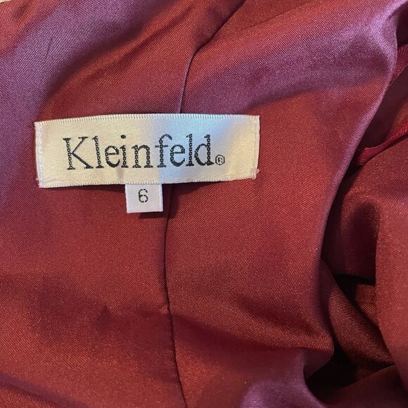 KLEINFELD Formal Dress Sz 6 Gown Bridesmaid Prom Holiday Burgundy Red Party EUC - Picture 7 of 16
